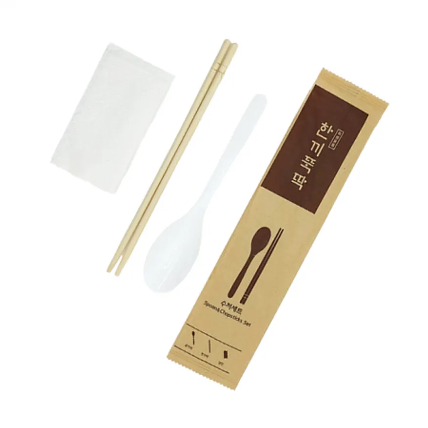 원바이 크라프트 한끼뚝딱 냅킨 일회용 수저세트 500개 이미지