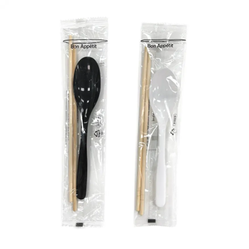 원바이 본아베띠 일회용 수저세트 500개(검정) 이미지