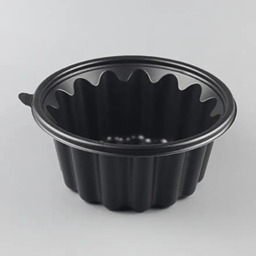 원바이 냉면용기 AJ-195 대(검정) 200개_뚜껑세트 이미지