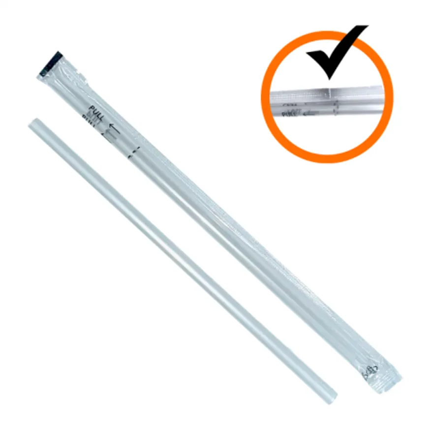 원바이 이지컷 빨대 7.0 mm x 210 mm 개별포장 10000개 (투명) 이미지