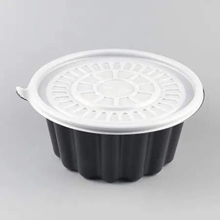 원바이 냉면용기 AJ-195 대(검정) 200개_뚜껑세트
