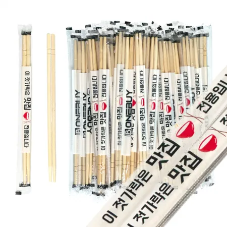 원바이 맛집전용 OPP 둥근대나무 젓가락 1000개