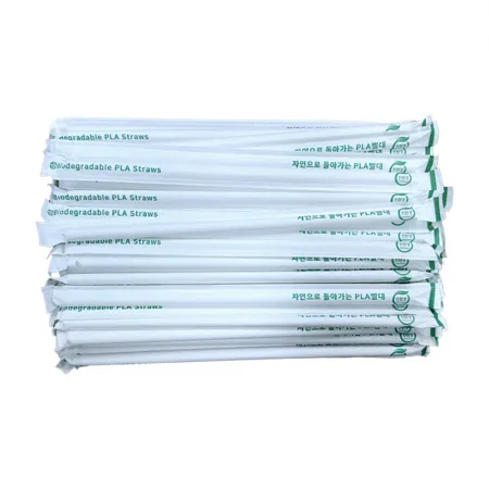 원바이 친환경 PLA 빨대 7.0 mm x 210 mm 개별포장 5000개 이미지