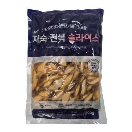 완도산 자숙 전복 슬라이스 국내산 500g