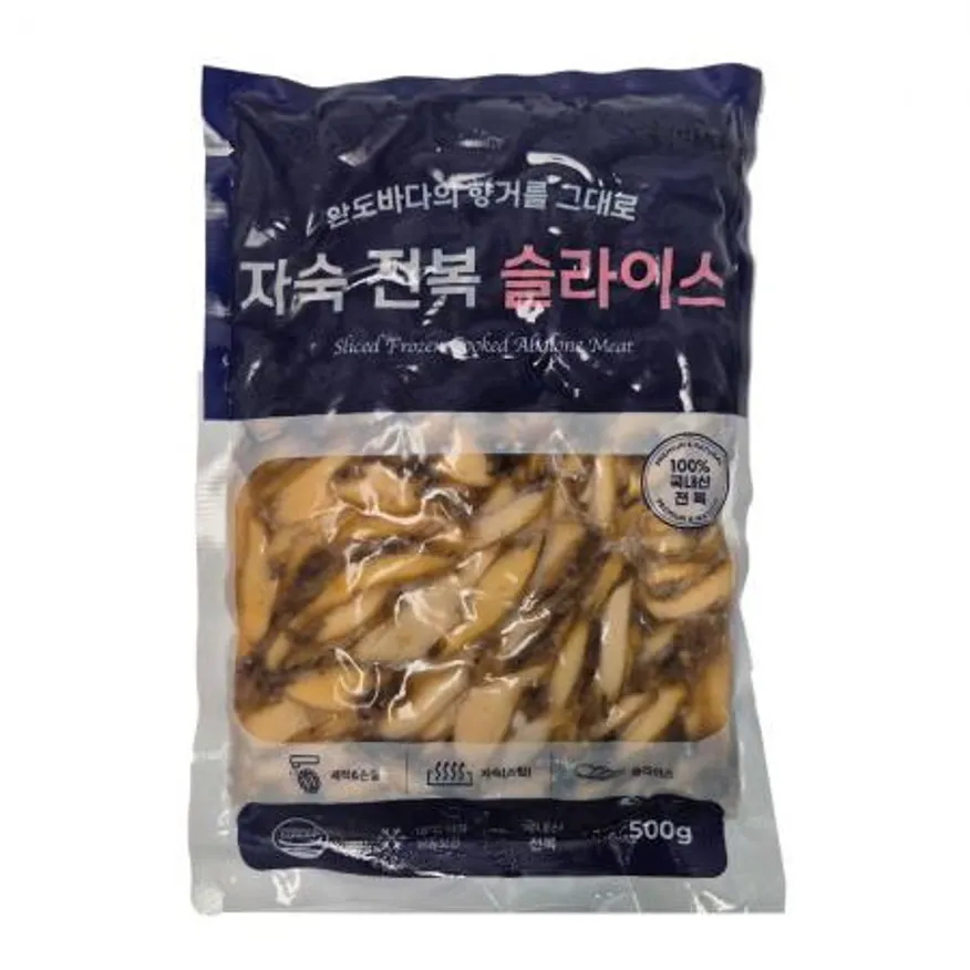 완도산 자숙 전복 슬라이스 국내산 500g 이미지