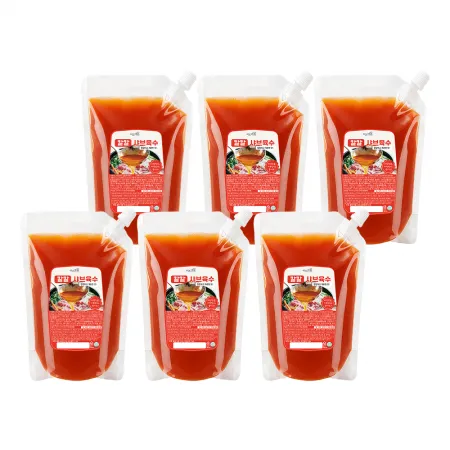 이츠쉐프 25배수 고농축 칼칼 샤브샤브 육수 대용량 업소용 얼큰 소스 2kg, 6개