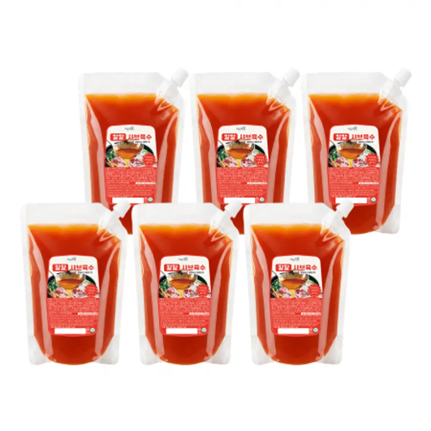 이츠쉐프 25배수 고농축 칼칼 샤브샤브 육수 대용량 업소용 얼큰 소스 2kg, 6개 이미지
