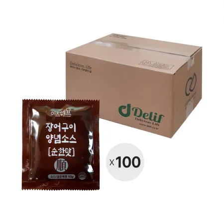 이츠쉐프 장어구이 양념소스 50g 순한맛 100개입