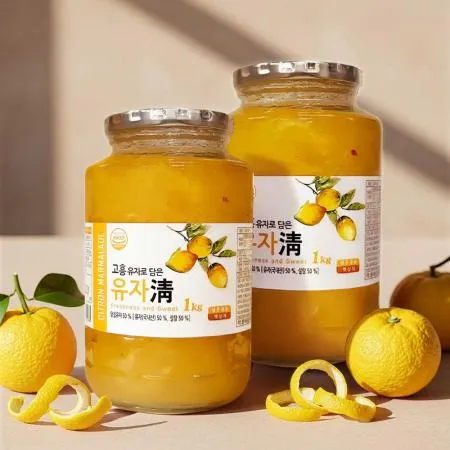 전남 고흥 유자청 유자차 농축액 엑기스 청 음료 베이스 1kg 2개 이미지