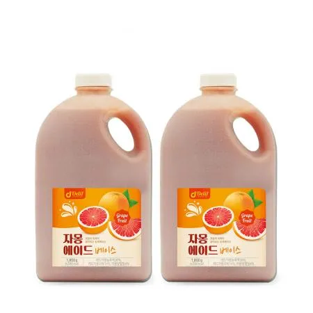 딜리프 자몽 리얼에이드 대용량 업소용 베이스 1.8kg 하이볼 홈카페 2개