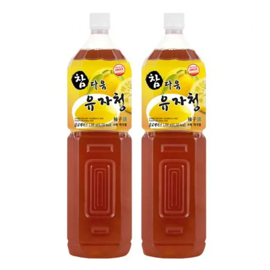 참다음 유자청 농축액 엑기스 청 음료 베이스 1.5L 2개 이미지