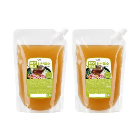 이츠쉐프 25배수 고농축 버섯야채 샤브샤브 육수 대용량 업소용 소스 2kg, 2개