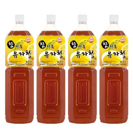 참다음 유자청 농축액 엑기스 청 음료 베이스 1.5L 4개