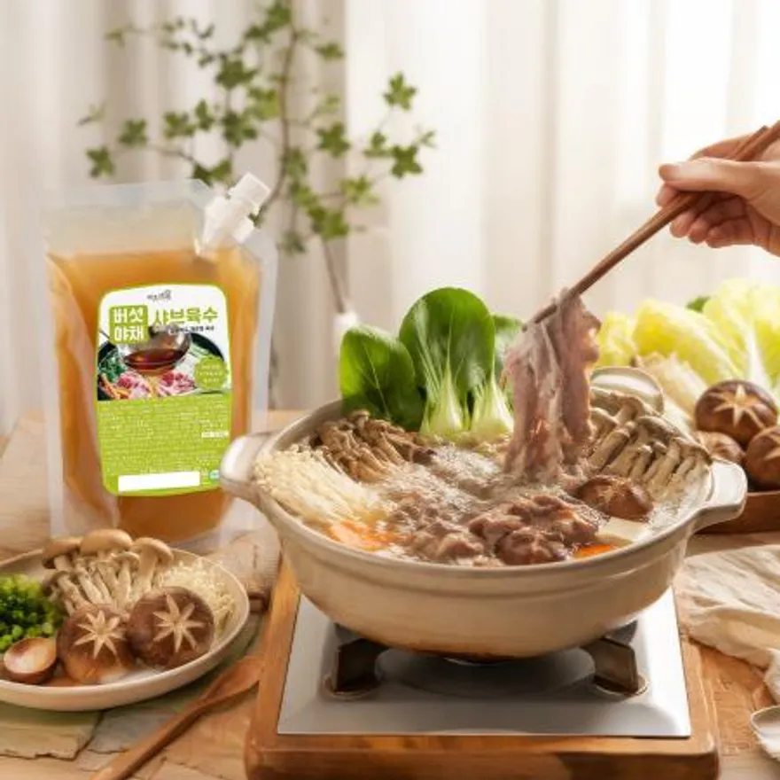 이츠쉐프 25배수 고농축 버섯야채 샤브샤브 육수 대용량 업소용 소스 2kg, 2개 이미지