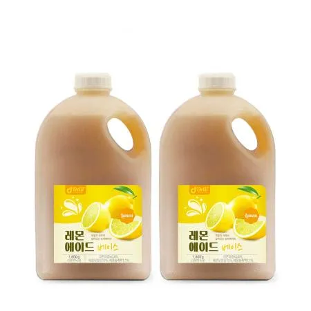 딜리프 레몬 리얼에이드 대용량 업소용 베이스 1.8kg 하이볼 홈카페 2개