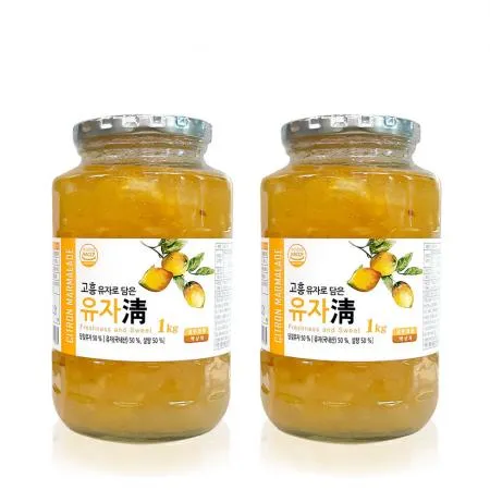 전남 고흥 유자청 유자차 농축액 엑기스 청 음료 베이스 1kg 2개