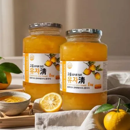 전남 고흥 유자청 유자차 농축액 엑기스 청 음료 베이스 1kg 2개 이미지