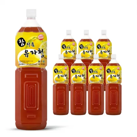 참다음 유자청 농축액 엑기스 청 음료 베이스 1.5L 1박스(8개입)