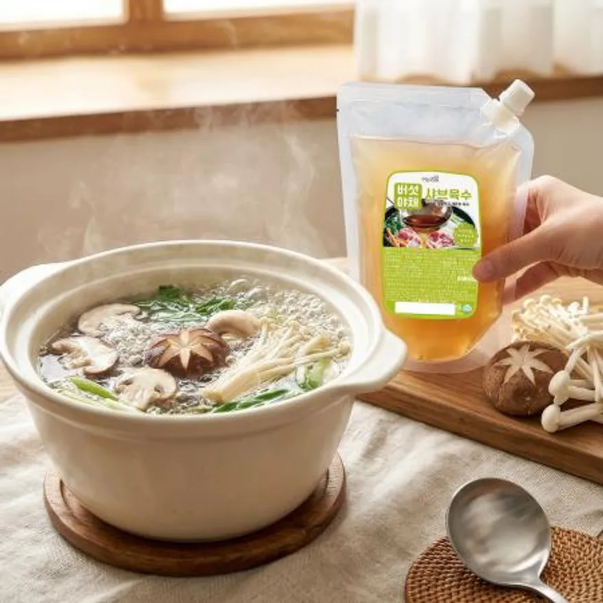 이츠쉐프 25배수 고농축 버섯야채 샤브샤브 육수 대용량 업소용 소스 2kg, 6개 이미지