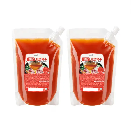 이츠쉐프 25배수 고농축 칼칼 샤브샤브 육수 대용량 업소용 얼큰 소스 2kg, 2개