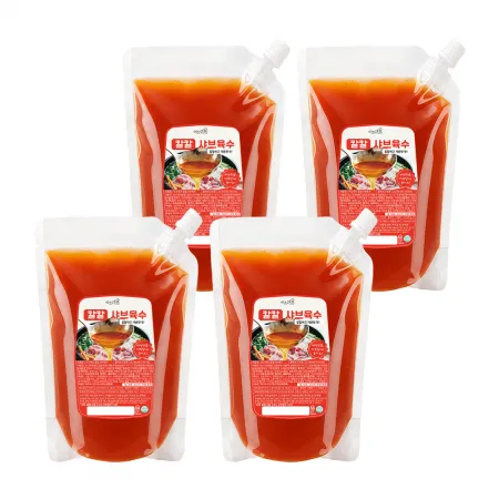이츠쉐프 25배수 고농축 칼칼 샤브샤브 육수 대용량 업소용 얼큰 소스 2kg, 4개