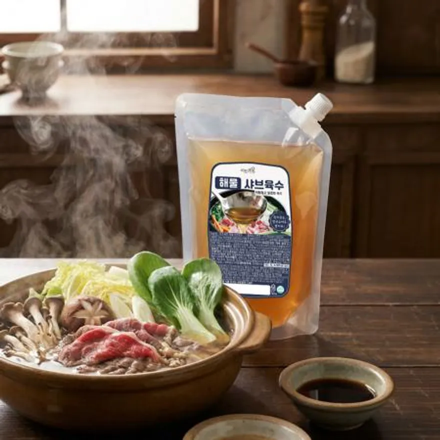 이츠쉐프 25배수 고농축 해물 샤브샤브 육수 대용량 업소용 칼국수 소스 2kg, 1개 이미지