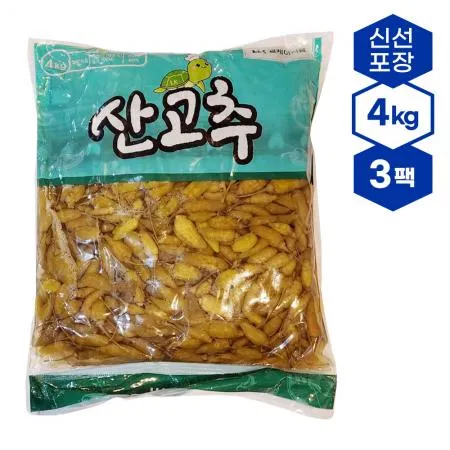 엘케이식품 산고추 12kg, 4kgx3팩 매운 고추절임