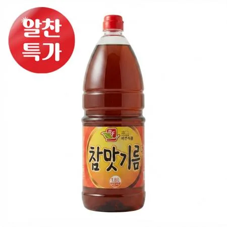 바른식품 참맛기름 1.8L 식당참기름 참깨 향미유 참향기름