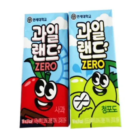 연세유업 과일랜드 제로 190ml 청포도맛 24개, 사과맛 24개(총 48개)