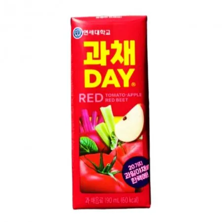 연세유업 과채데이 레드 음료 190ml 24개