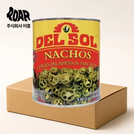 델솔 나쵸 할라피뇨 페퍼스 1box (2.83kg x 6캔) DELSOL 나초 슬라이스