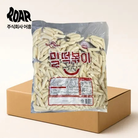 토담 밀 떡볶이 떡 1box (3.7kg x 3봉) 중 말랑이 업소용 대용량
