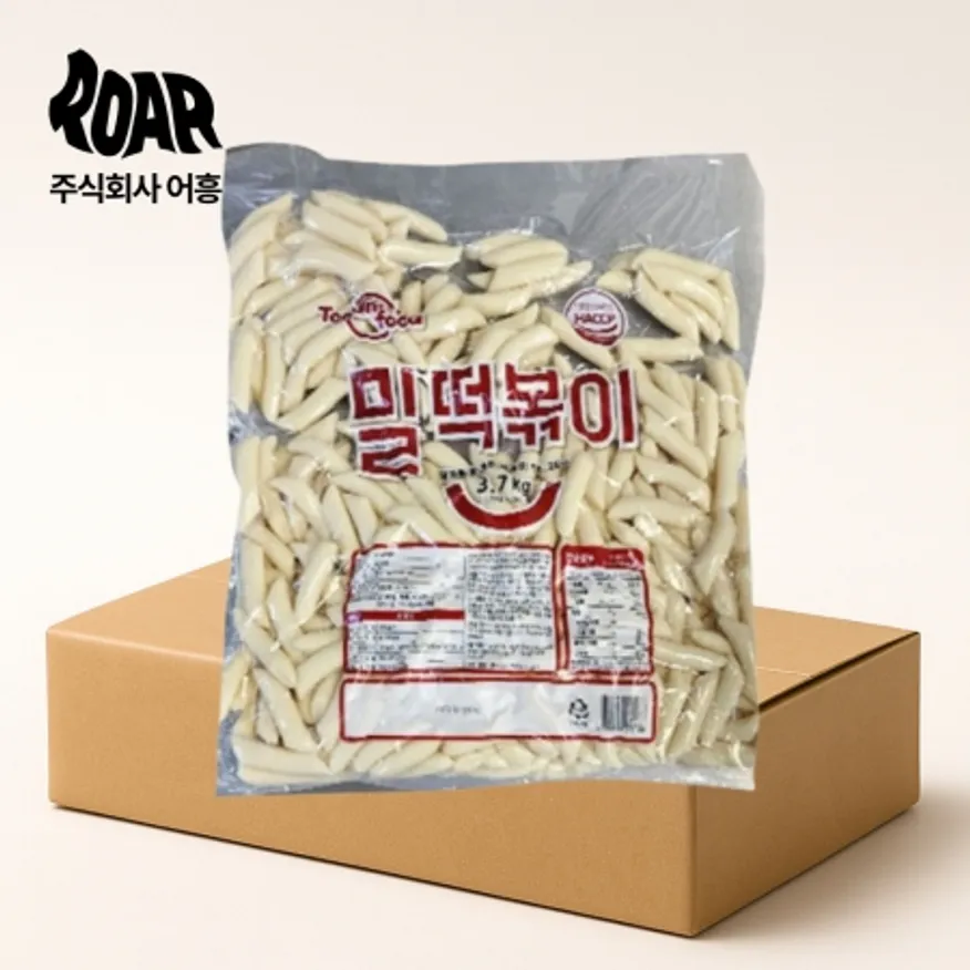 토담 밀 떡볶이 떡 1box (3.7kg x 3봉) 중 말랑이 업소용 대용량 이미지