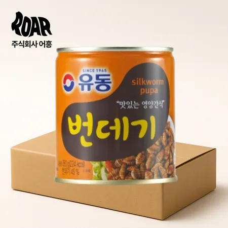 유동 번데기캔 1box (280g x 24캔) 번데기탕 안주