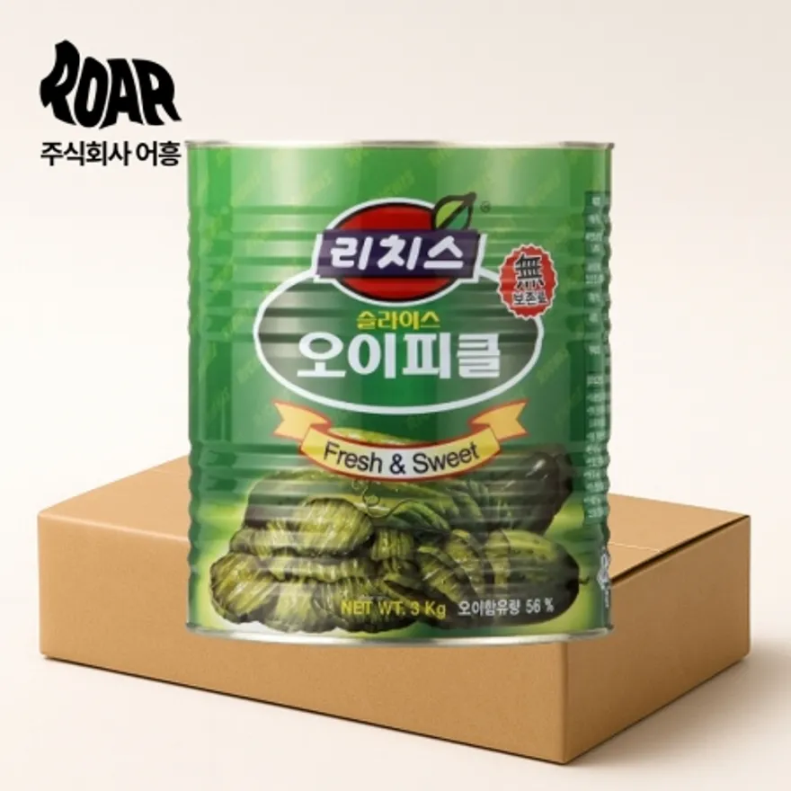 리치스 피클 슬라이스 1box (3kg x 6캔) 피자 파스타 가게 배달 대용량 이미지