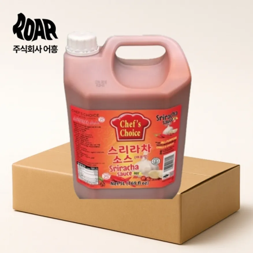 YJ쉐프스초이스 스리라차 칠리소스 1box (5L x 3통) 매운소스 업소용 대용량 이미지