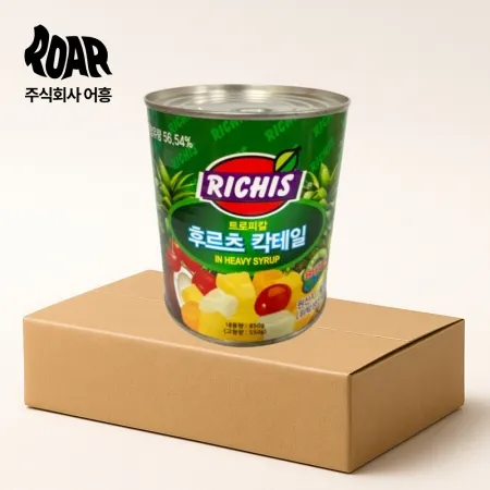 리치스 후르츠 칵테일 1box (3.065kg x 6통) 대용량 업소용 빙수 안주
