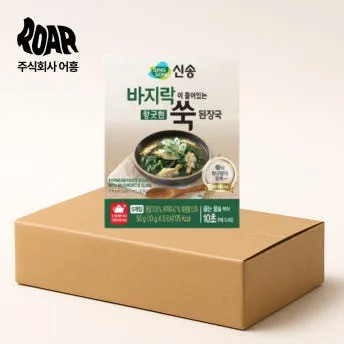 신송 바지락이 들어있는 향긋한 쑥 된장국 1box [(10gx5개입) x 30개]