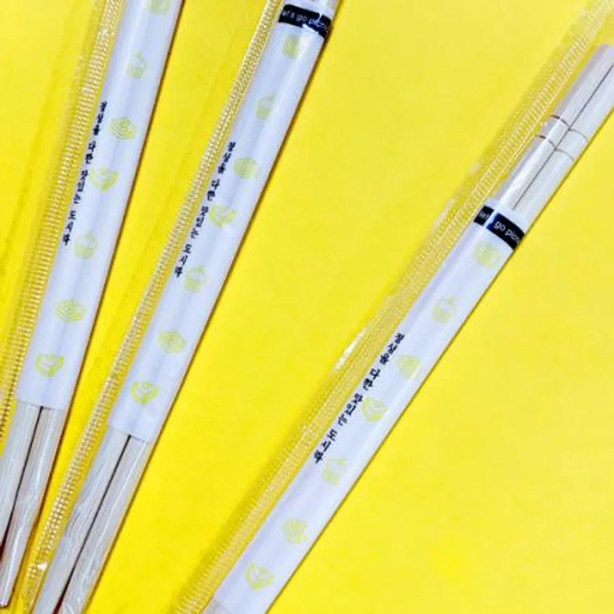 둥근 대나무 젓가락 20cm OPP 개별 포장 피크닉 3000개 이미지