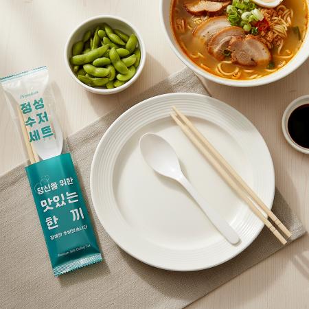2종 숟가락 젓가락 세트 (정성수저세트) 백색 500개