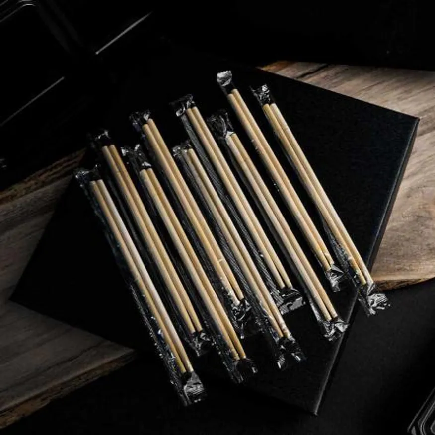 둥근 대나무 젓가락 17.5cm OPP 개별 포장 무인쇄 3000개 이미지