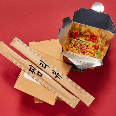 둥근 대나무 젓가락 20cm 크라프트 인쇄 (찜리뷰) 2000개