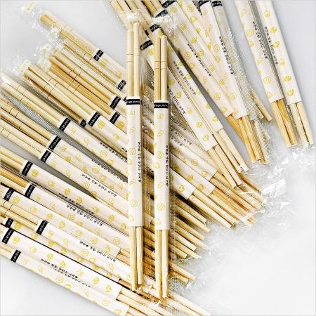 둥근 대나무 젓가락 20cm OPP 개별 포장 피크닉 3000개
