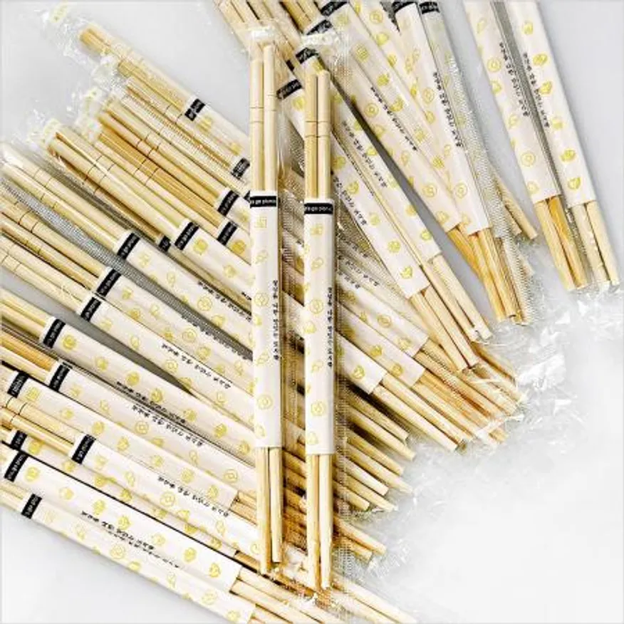 둥근 대나무 젓가락 20cm OPP 개별 포장 피크닉 3000개 이미지