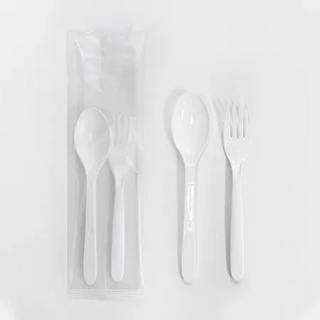 2종 숟가락 포크 세트 (반투명 무지) 백색 500개 이미지