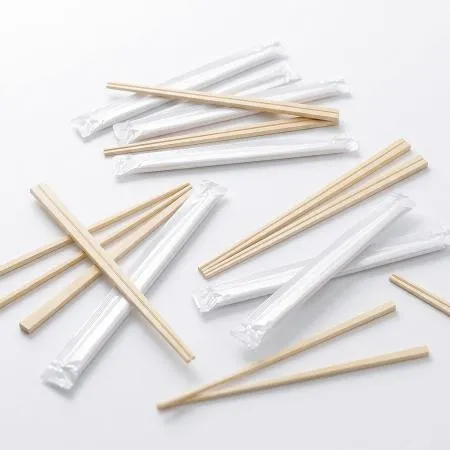 비닐 개별 포장 나무 젓가락 20cm 500개 이미지