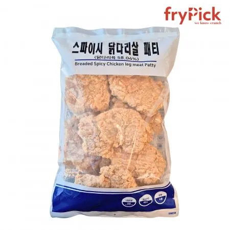 스파이시 치킨패티 1kg 치킨버거 닭다리살패티 순살패티