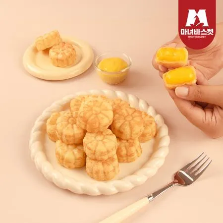 [마녀바스켓] 추억의 간식 국화빵(슈크림) 500g (20개입) 이미지