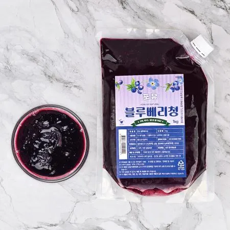카페 에이드 디저트 후식 음료 베이스 블루베리청 1kg 1팩