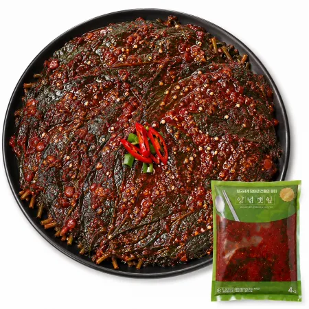 반찬 양념깻잎 4kgx2개 깻잎무침 대용량 업소용